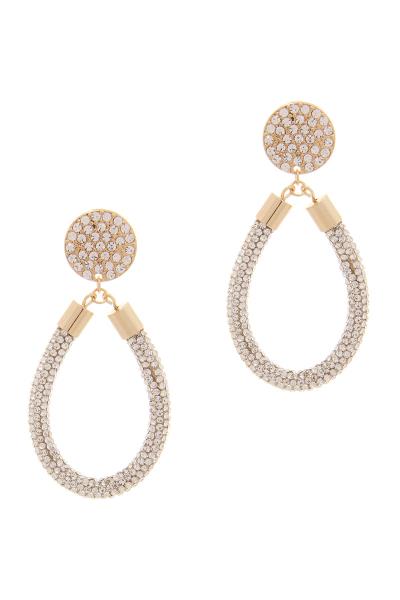 Multiple Rhinestone Teardrop Round Stud Earring