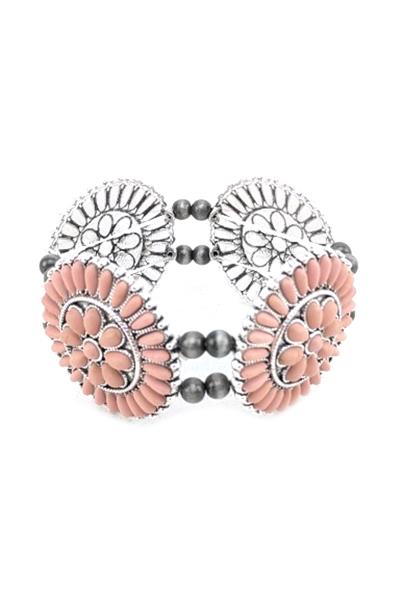 WESTERN STYLE FLOWER PATTERN STRETCH BRACELET