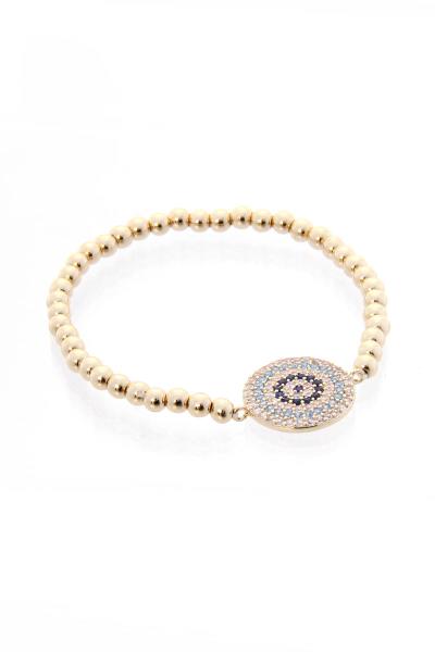Ball Chain Round Stone Bracelet