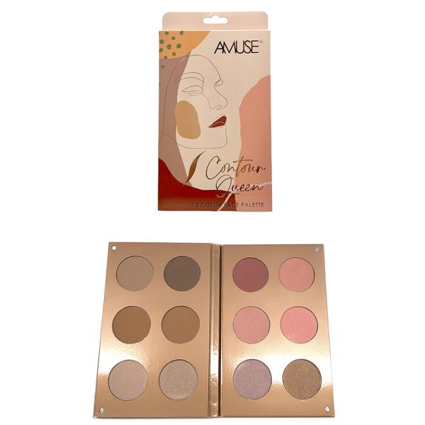 AMUSE Contour Queen Blush Highlight Palette