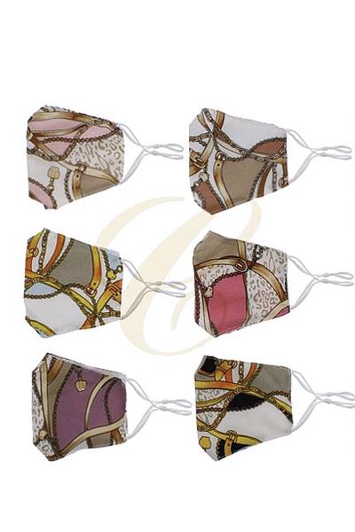 Designer Chic Print Face Mask with Filter Pocket