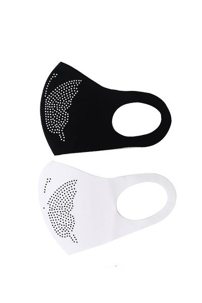 Rhinestone Butterfly Dotty Face Mask 12 Pcs