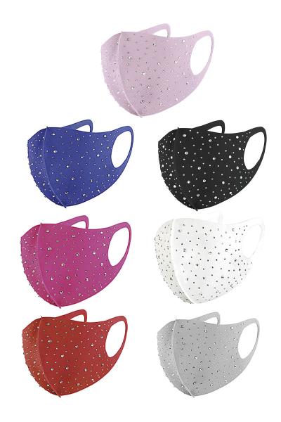 Multi Rhinestone Dotty Face Mask