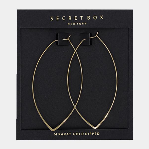 Pointed Oval 14K Gold Dipped Earring