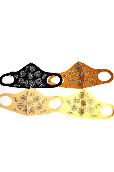 Stylish Fashion Flower Rhinestone Face Mask 12 Pcs