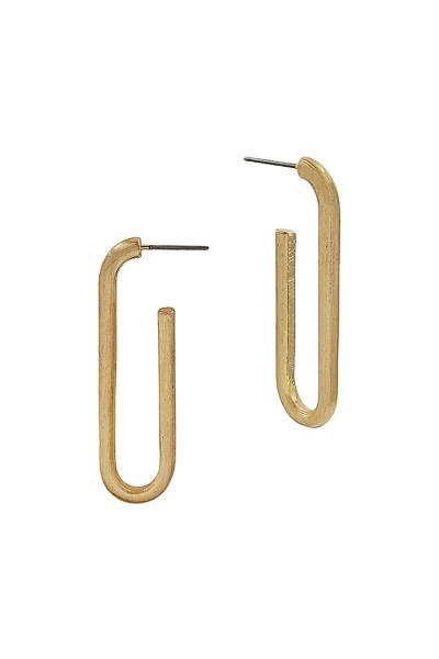 Open Oval Paper Clip Shape Earring