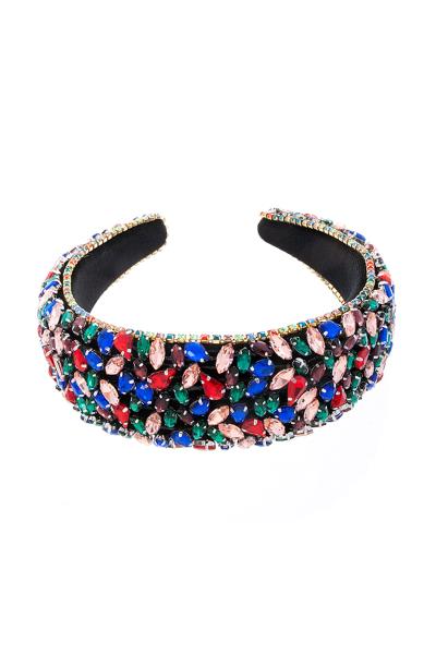 FASHION MULT TEAR DROP OVAL GEM HEADBAND