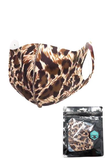 Assorted Color Leopard Print Face Mask 12 Pcs