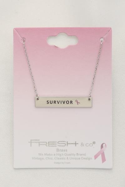 FIGHT CANCER SURVIVOR PLATE NECKLACE
