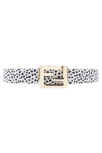 CHEETAH FUR WITH SQUARE LETTER BUCKLE BELT