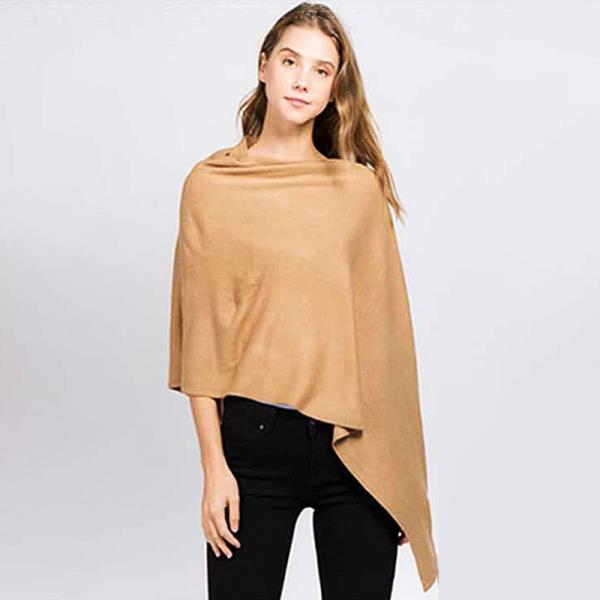 CHIC STYLISH CHENILLE SOLID COLOR PONCHO