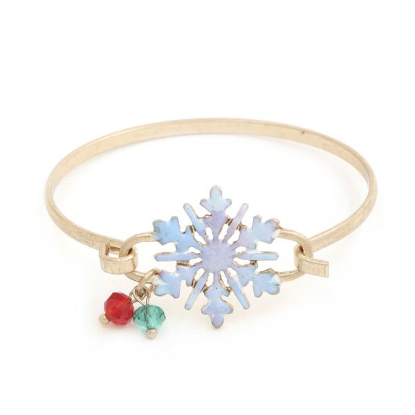 SNOWFLAKE BEADED METAL BRACELET