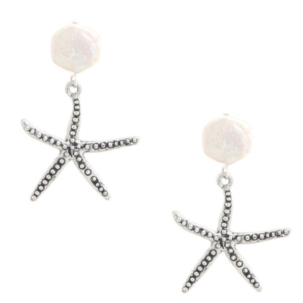 Star Pearl Dangle Earring