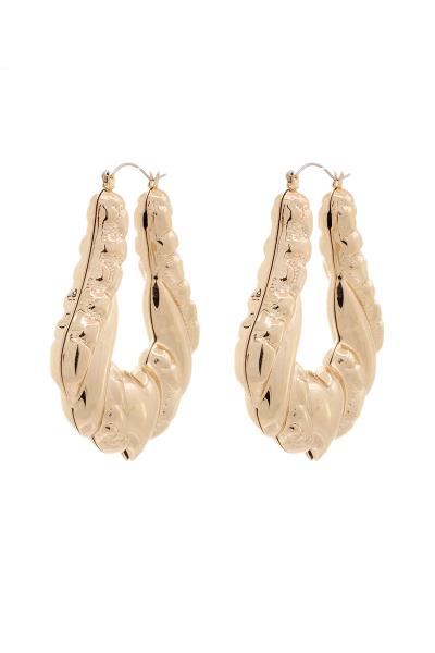 CHUNKY UNIQUE METAL HOOP EARRING