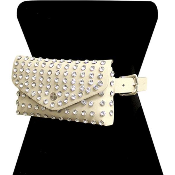RHINESTONE STUDDED STONE MINI BAG BELT
