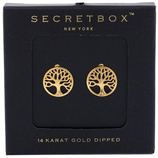 Oak Tree 14K Gold Dipped Earring