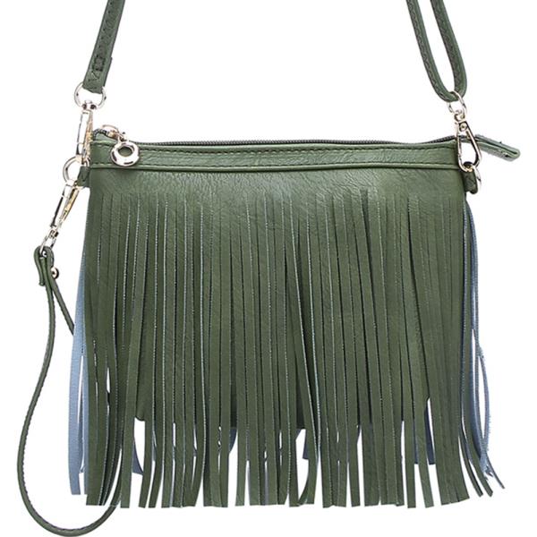 Chic Modern Tassel Crossbody Bag with Two Straps