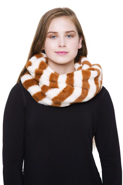 Stripe Patterned Soft Infinity Scarf
