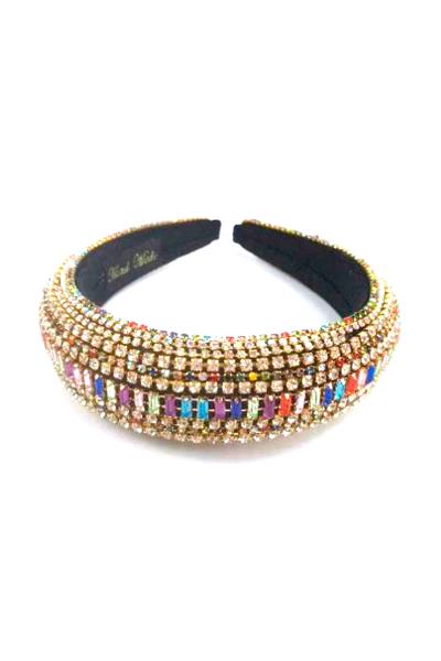 Rhinestone Embellished Wide Velvet Padded Headband