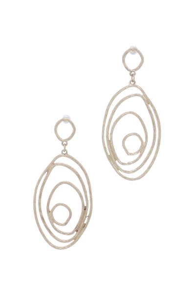 Swirl Metal Post Drop Earring