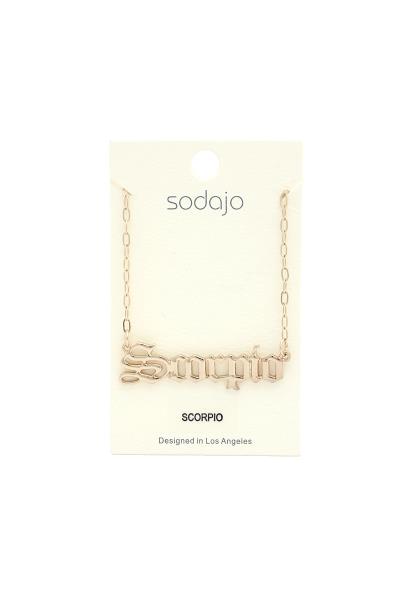 SODAJO ZODIAC MESSAGE METAL NECKLACE