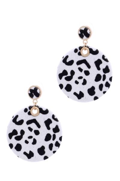 Haircalf Animal Print Round Earring