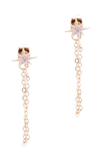 Star Metal Drop Earring