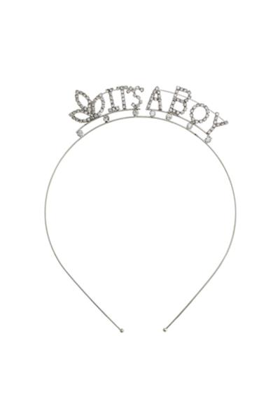 Its A Boy Rhinestone Hair Metal Headband