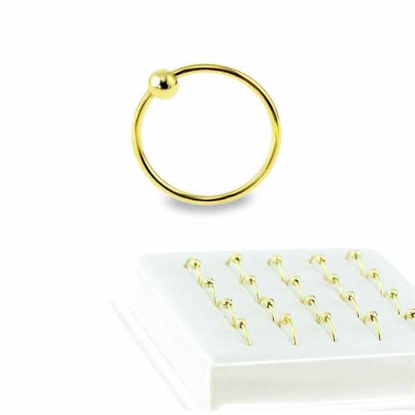 22 Sterling Silver Gold Plated Nose Hoop 20 Pc