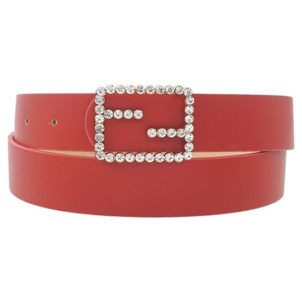 CENTER BAR SQUARE RHINESTONE BUCKLE BELT