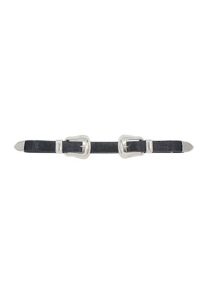 RHINESTONE DOUBLE BUCKLE WESTERN BELT