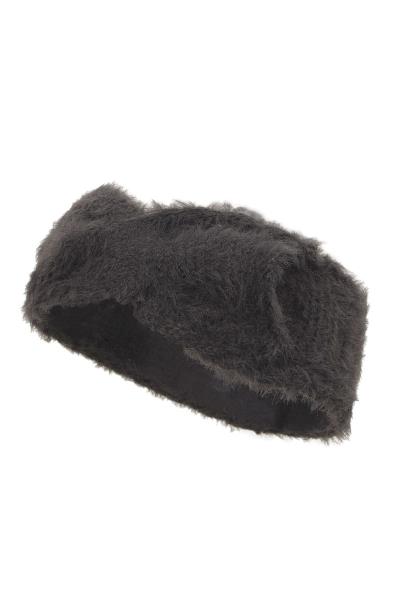 FURRY KNIT RIBBON HEADBAND