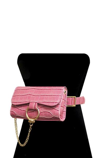 FAUX LEATHER RING COVER MINI BAG BELT