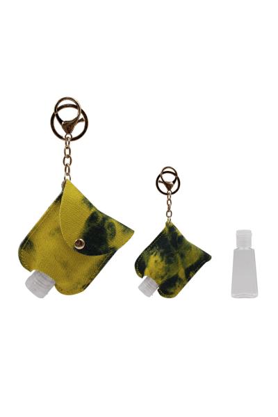 TIE DYE MINI LEATHER EMPTY BOTTLE HOLDER KEY CHAIN BAG