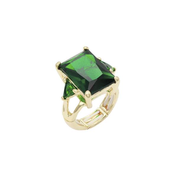 Wide Stone Stretch Single Ring