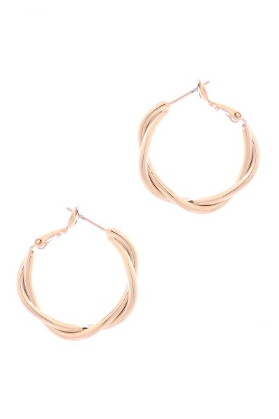 METAL TWIST RING HOOP EARRING