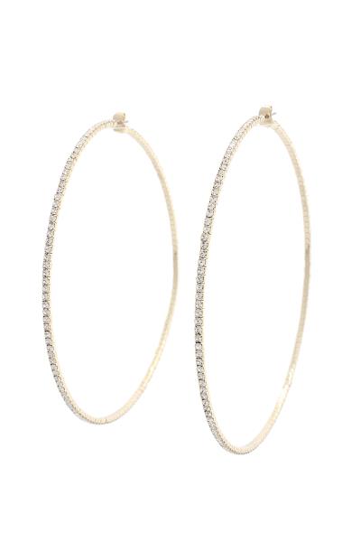 DAINTY RHINESTONE EDGE HOOP EARRING