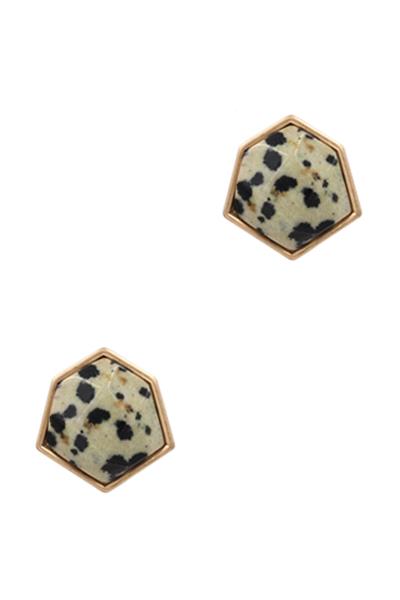 Natural Stone Stud Earring