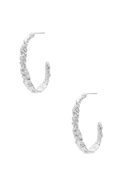 ROUGH METAL OPEN HOOP EARRING