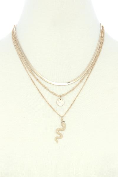 Snake Charm Multi Layered Necklace