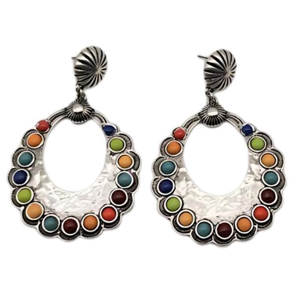 Western Style Marbling Stone Dangle Earring