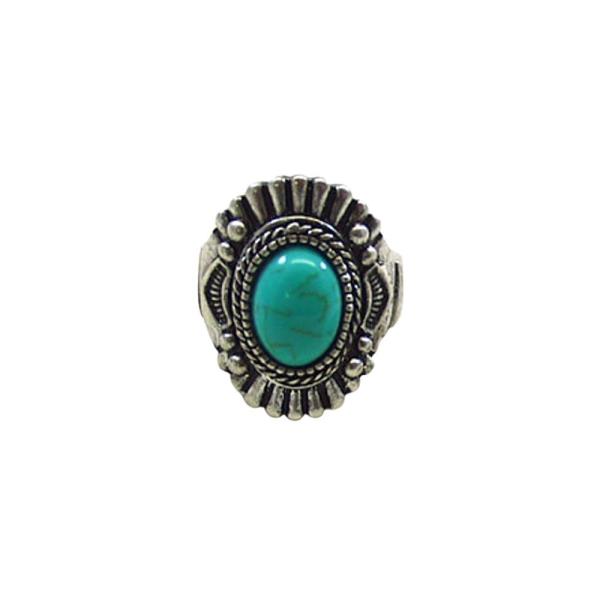 WESTERN STYLE METAL MARBING STONE RING