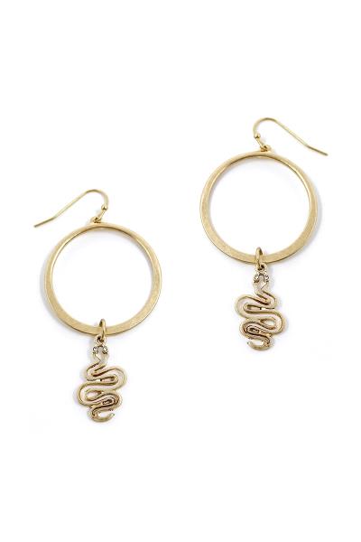 Metal Ring Snake Dangle Hook Earring