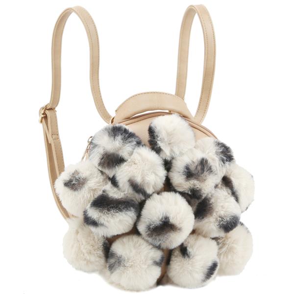 Pom Pom Fur Convertible Backpack