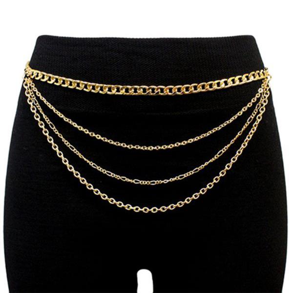 MULTI LAYERED WAIST METAL BELLY BODY CHAIN BELT