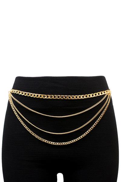 MULTI LAYERED WAIST METAL BELLY BODY CHAIN BELT