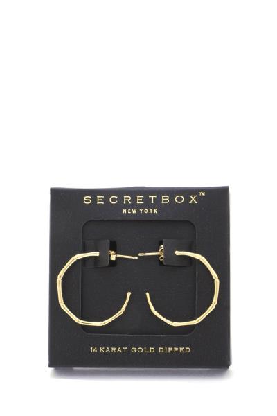 SECRET BOX Bamboo Pattern Open Circle Earring