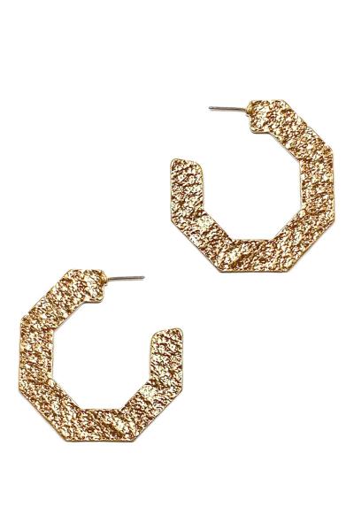 Rough Metal Geometric Earring