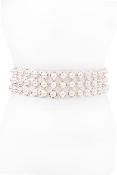STYLISH PEARL CLEAR WAIST BELT