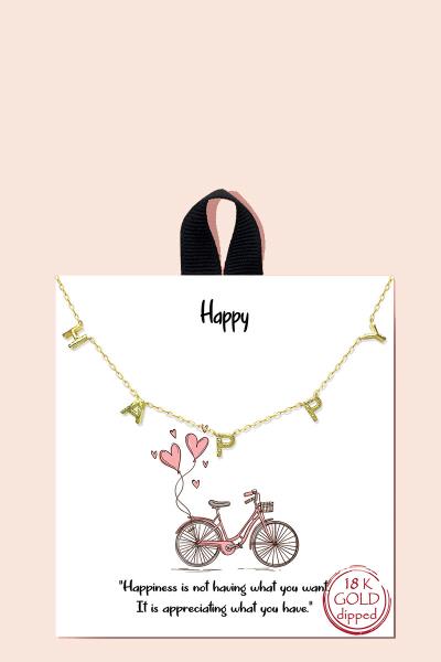 BLB HAPPY CHARM MESSAGE NECKLACE